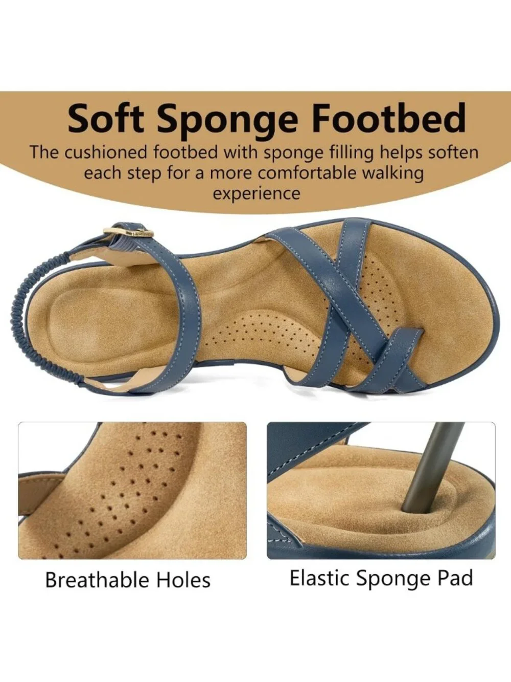 Stylish Women's Wedge Sandals - Comfortable Platform Shoes for Work & Casual